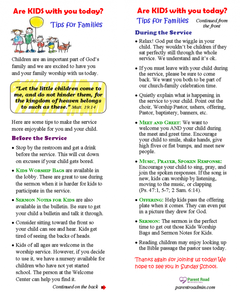 Parenting Young Kids In Church – Parent Road Ministries